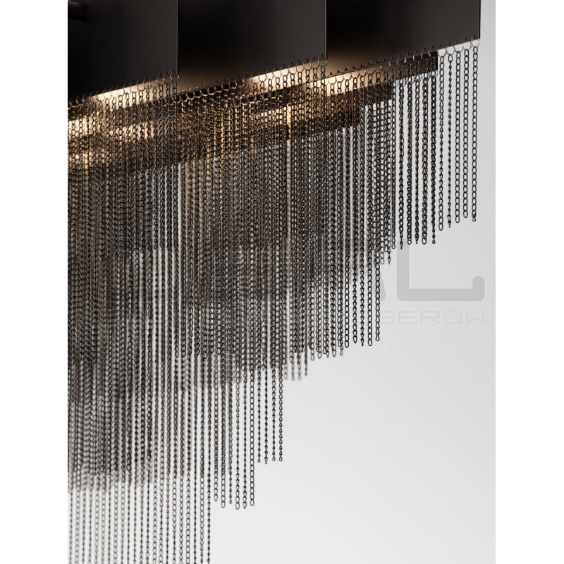 Czarna lampa wisząca Pixel  – designerskie oświetlenie stołu