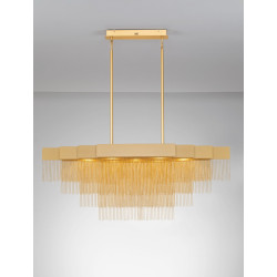 Złota lampa Pixel 120 – designerskie oświetlenie nad stół