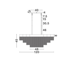 Złota lampa Pixel 120 – designerskie oświetlenie nad stół