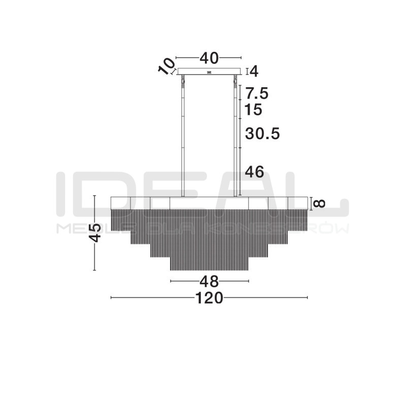 Złota lampa Pixel 120 – designerskie oświetlenie nad stół