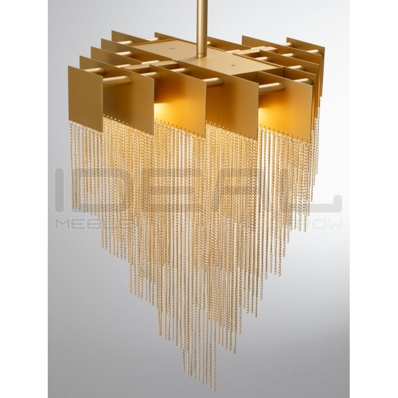 Złota lampa Pixel 120 – designerskie oświetlenie nad stół