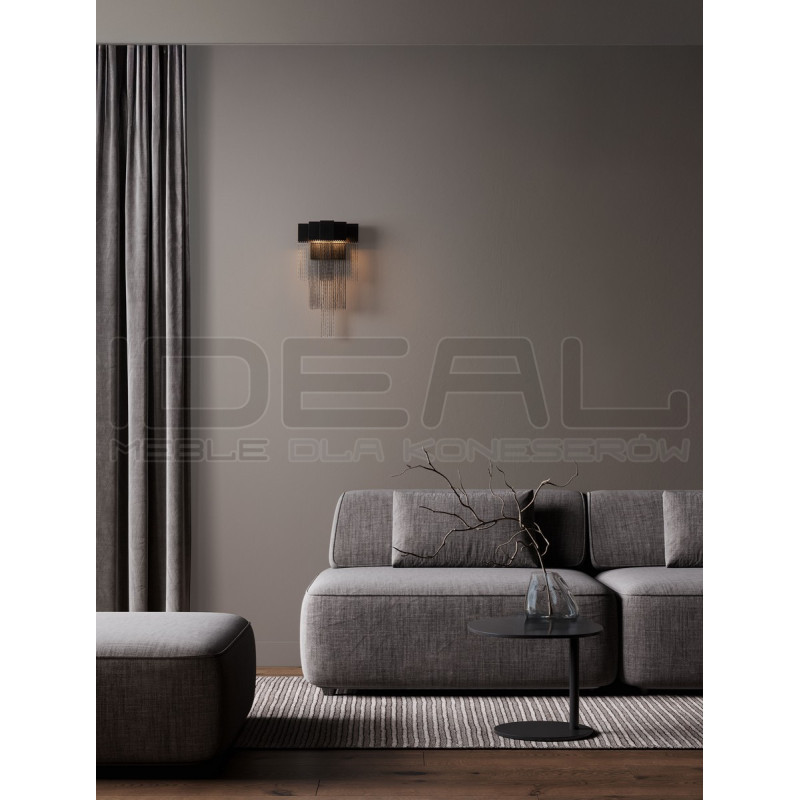 Czarny kinkiet Pixel – lampa ścienna LED do salonu i sypialni