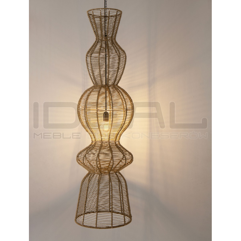 Lampa wisząca Baloo – pionowa lampa boho ze sznurka