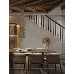 Lampa wisząca Baloo – pionowa lampa boho ze sznurka