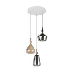 Lampa wisząca Marinet – oświetlenie z 3 szklanymi kloszami