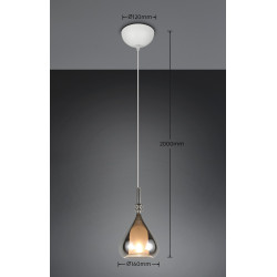 Lampa wisząca Marinet chrom – szklana lampa nad szafkę nocną