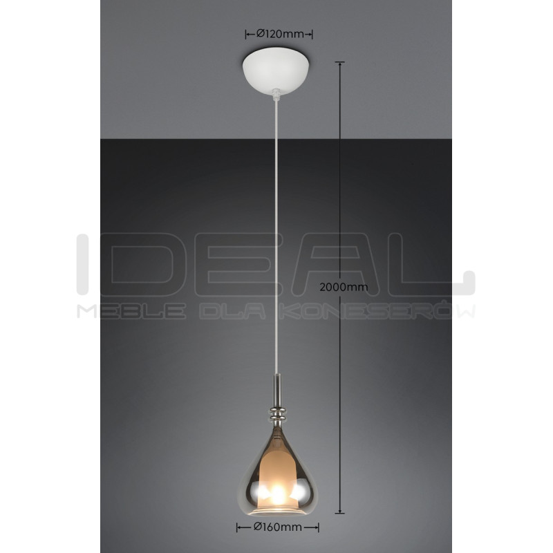 Lampa wisząca Marinet chrom – szklana lampa nad szafkę nocną