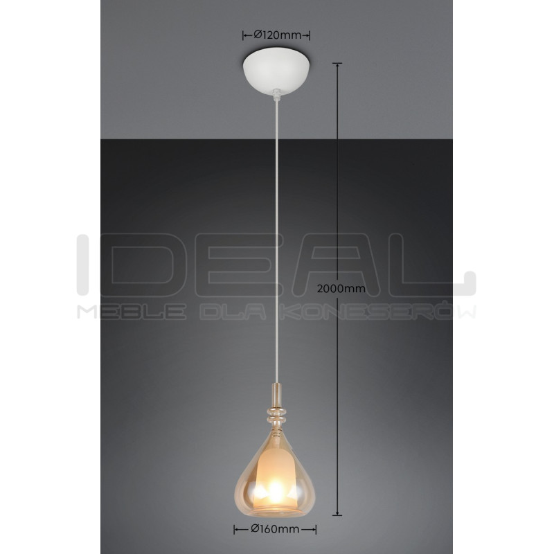 Lampa wisząca Marinet bursztynowa – lampa do salonu i jadalni