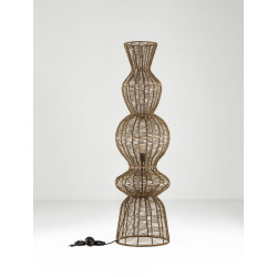 Lampa podłogowa Baloo –lampa boho ze sznurka czarna lub brąz