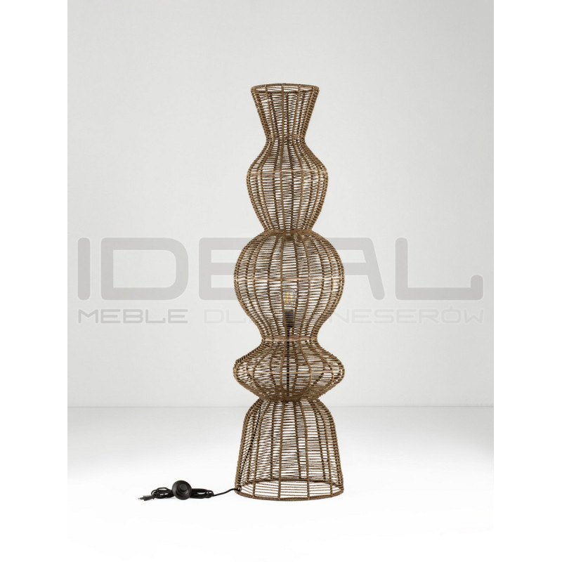 Lampa podłogowa Baloo –lampa boho ze sznurka czarna lub brąz