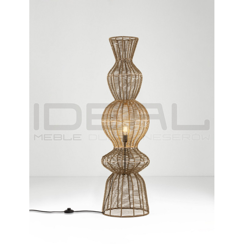 Lampa podłogowa Baloo –lampa boho ze sznurka czarna lub brąz