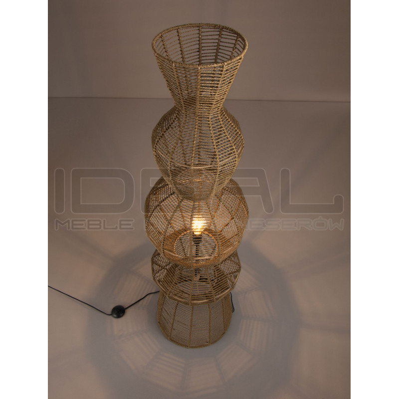 Lampa podłogowa Baloo –lampa boho ze sznurka czarna lub brąz