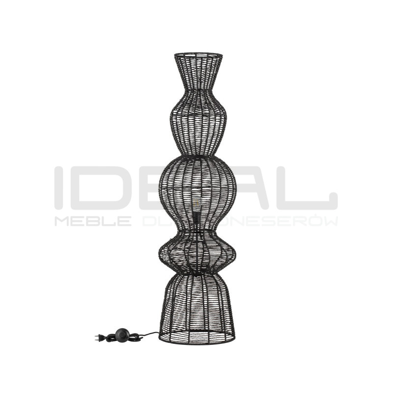 Lampa podłogowa Baloo –lampa boho ze sznurka czarna lub brąz