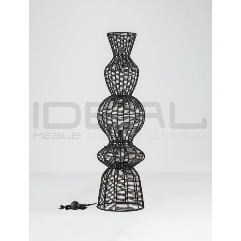 Lampa podłogowa Baloo –lampa boho ze sznurka czarna lub brąz