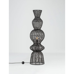 Lampa podłogowa Baloo –lampa boho ze sznurka czarna lub brąz