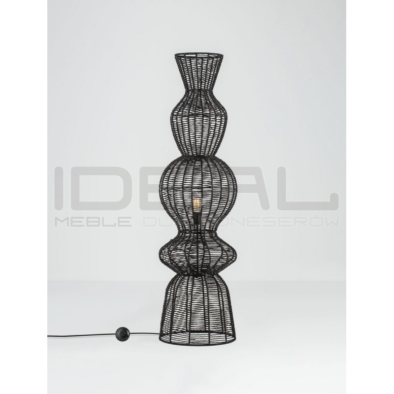 Lampa podłogowa Baloo –lampa boho ze sznurka czarna lub brąz