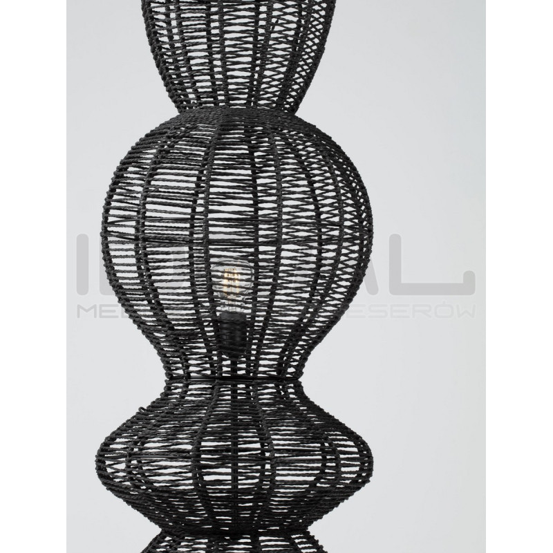 Lampa podłogowa Baloo –lampa boho ze sznurka czarna lub brąz