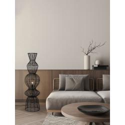 Lampa podłogowa Baloo –lampa boho ze sznurka czarna lub brąz