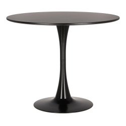 Stół Tulip Skinny 90 czarny – okrągły stół na jednej nodze