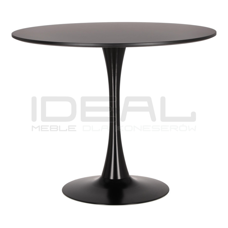 Stół Tulip Skinny 90 czarny – okrągły stół na jednej nodze