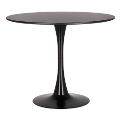 Stół Tulip Skinny 90 czarny – okrągły stół na jednej nodze