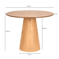 Stolik kawowy Sweedy 80 cm – okrągły stół na jednej nodze