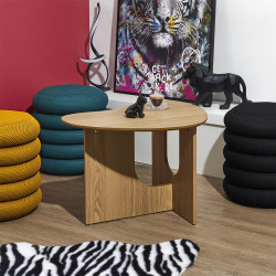 Mały stolik drewniany Pebble – stolik kawowy o nietypowym kształcie