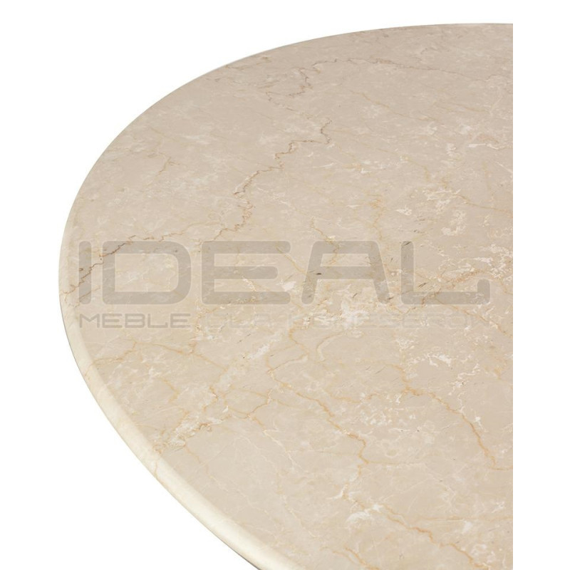 Stolik kawowy RAGNO – Marmurowy blat i drewniana podstawa