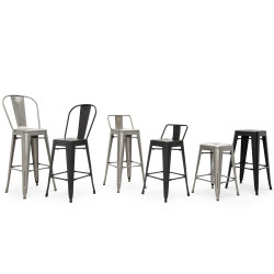 Hoker Tower Back z oparciem INSPIROWANY TOLIX 66 metalowy (Paris)