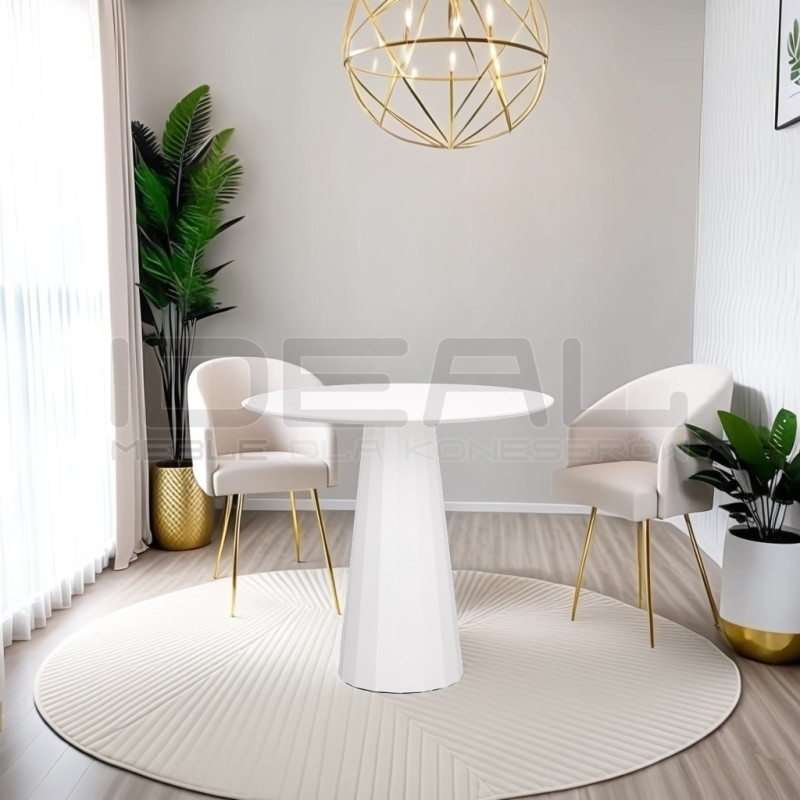 Stół okrągły Wenice czarny o średnicy 80 cm | IdealMeble.pl