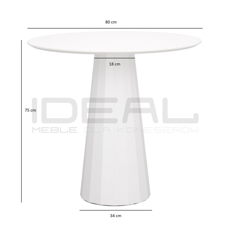 Stół okrągły Wenice czarny o średnicy 80 cm | IdealMeble.pl