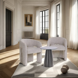 Wysoki stolik kawowy Sweedy 60 – czarny ze szklanym blatem