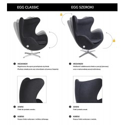 Fotel inspirowany projektem Egg szeroki velvet (tkanina welur)