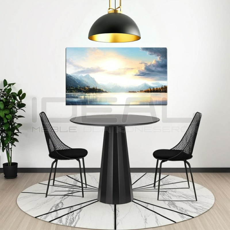 Stół okrągły Wenice czarny o średnicy 80 cm | IdealMeble.pl