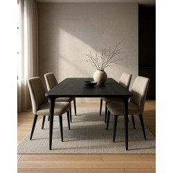 Stół jadalniany Laminar 200 czarny – elegancki stół z drewna