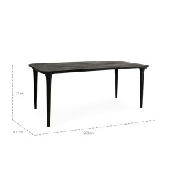 Stół jadalniany Laminar 200 czarny – elegancki stół z drewna