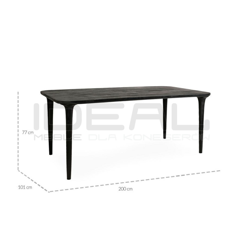 Stół jadalniany Laminar 200 czarny – elegancki stół z drewna