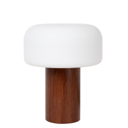 Lampa CENTI – elegancka lampa stołowa z drewnianą podstawą