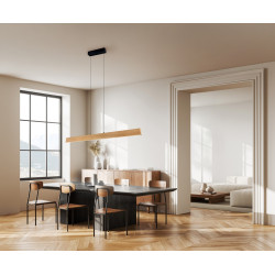 Lampa pozioma drewniana Kler 115 cm – lampa nad stół i wyspę