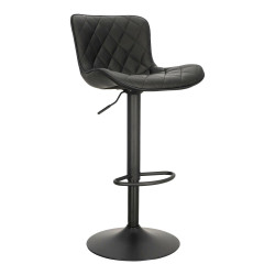 Hoker tapicerowany z oparciem obrotowy czarny Dlana | IdealMeble.pl