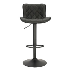 Hoker tapicerowany z oparciem obrotowy czarny Dlana | IdealMeble.pl