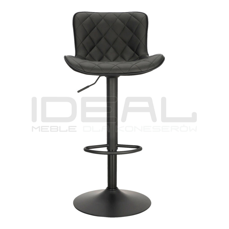 Hoker tapicerowany z oparciem obrotowy czarny Dlana | IdealMeble.pl