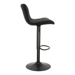 Hoker tapicerowany z oparciem obrotowy czarny Dlana | IdealMeble.pl