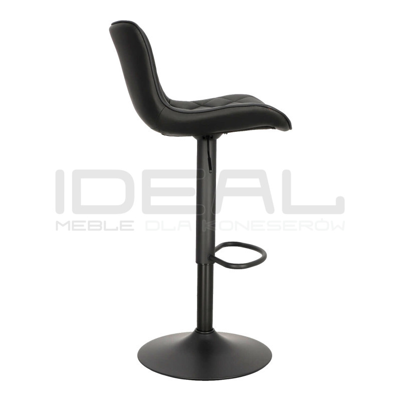 Hoker tapicerowany z oparciem obrotowy czarny Dlana | IdealMeble.pl