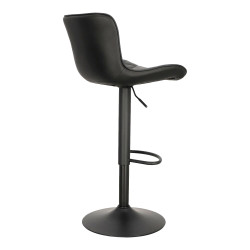 Hoker tapicerowany z oparciem obrotowy czarny Dlana | IdealMeble.pl