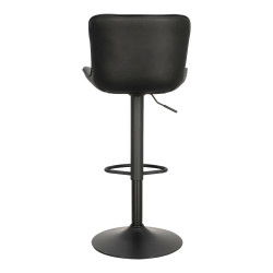 Hoker tapicerowany z oparciem obrotowy czarny Dlana | IdealMeble.pl