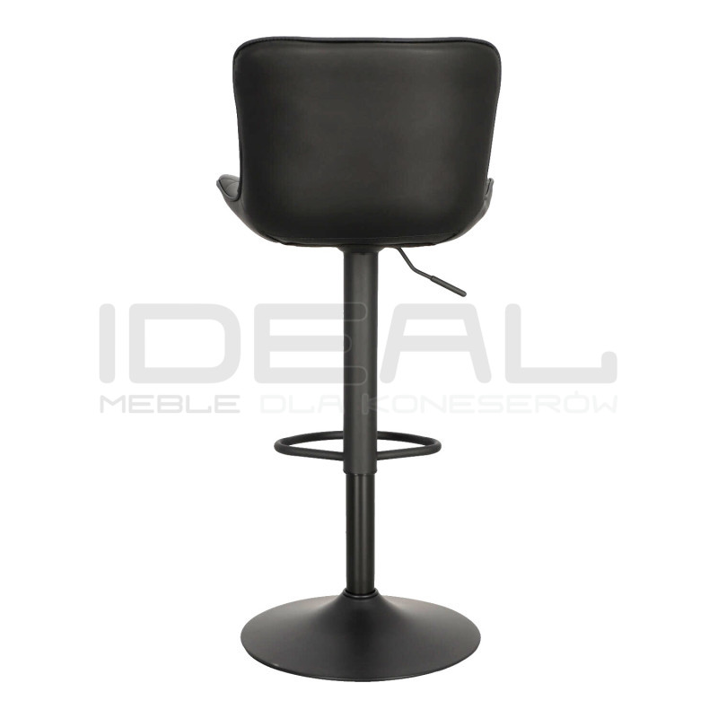 Hoker tapicerowany z oparciem obrotowy czarny Dlana | IdealMeble.pl