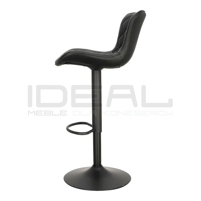 Hoker tapicerowany z oparciem obrotowy czarny Dlana | IdealMeble.pl
