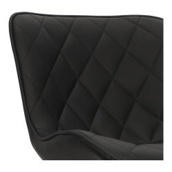 Hoker tapicerowany z oparciem obrotowy czarny Dlana | IdealMeble.pl