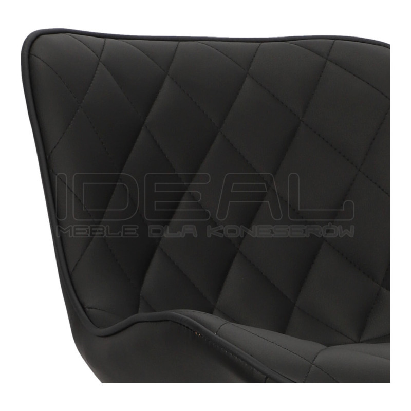 Hoker tapicerowany z oparciem obrotowy czarny Dlana | IdealMeble.pl